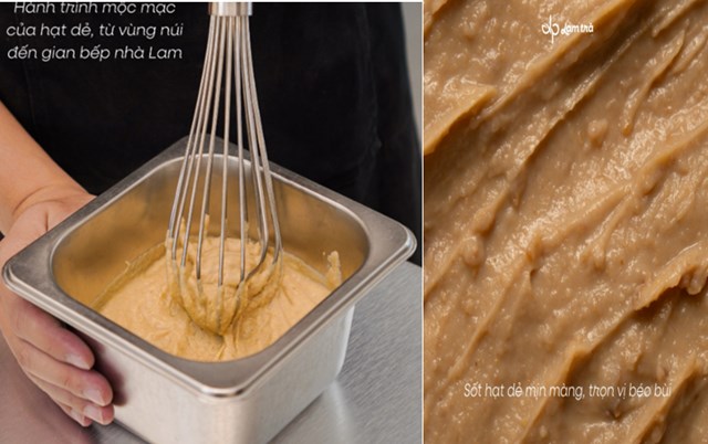 Người thợ khuấy sốt bằng đôi tay và canh thời gian chuẩn xác, tạo nên phần sốt mịn béo, không ngấy và giữ trọn vị hạt dẻ tươi.