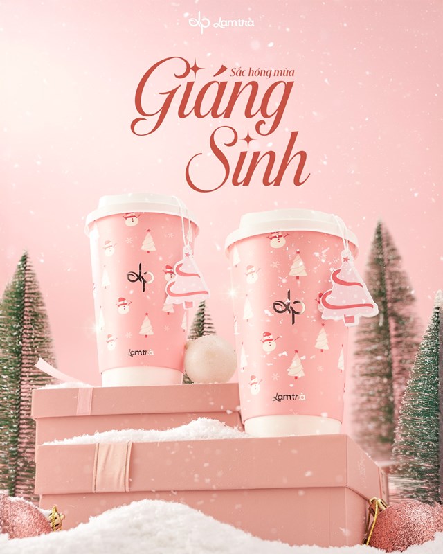 Sắc hồng gi&#225;ng sinh - Lam Tr&#224; giới thiệu phi&#234;n bản ly lễ hội 2025 - Ảnh 1