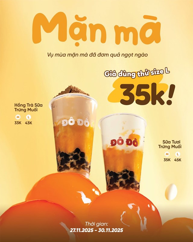 Đ&ocirc; Đ&ocirc; tr&igrave;nh l&agrave;ng bộ sưu tập Mặn M&agrave; v&agrave;o đồ uống lễ hội năm nay