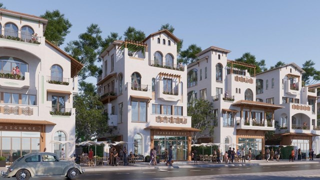 Kiến tr&uacute;c nh&agrave; phố, biệt thự Casa giao h&ograve;a tinh hoa văn h&oacute;a Iberia v&agrave; Nam Bộ. (Ảnh phối cảnh: Sun Property) &nbsp;