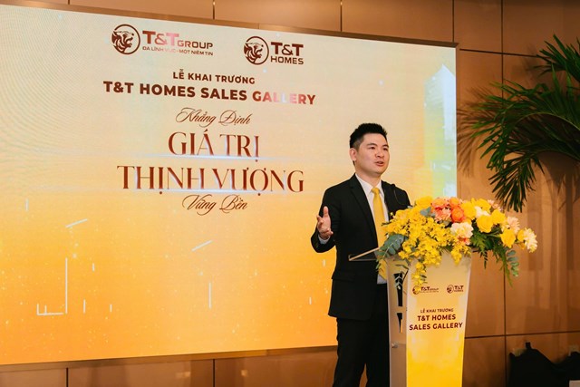 &Ocirc;ng Đỗ Vinh Quang - Ph&oacute; Chủ tịch HĐQT Tập đo&agrave;n T&amp;T Group, Chủ tịch HĐQT T&amp;T Homes nhấn mạnh về quy m&ocirc; ph&aacute;t triển trong tương lai của T&amp;T Homes tại khu vực ph&iacute;a nam. &nbsp;