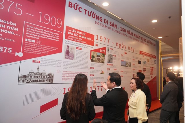 &ldquo;Bức tường Di sản&rdquo; trưng b&agrave;y c&aacute;c cột mốc h&igrave;nh th&agrave;nh v&agrave; ph&aacute;t triển của SABECO &nbsp;