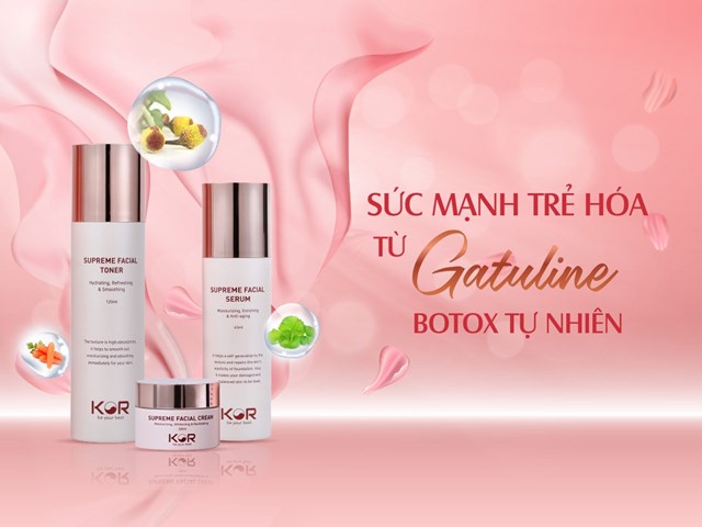 Th&agrave;nh phần ch&iacute;nh v&agrave; nổi bật của d&ograve;ng sản phẩm KOR Supreme Facial l&agrave; gatuline c&ograve;n được v&iacute; như botox trong tự nhi&ecirc;n (Ảnh: Newway.vn)