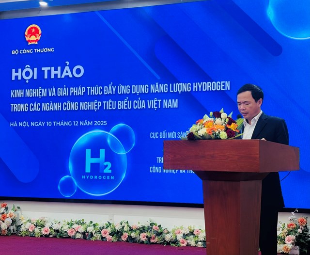 Ph&oacute; Vụ trưởng Vụ Dầu kh&iacute; v&agrave; Than Đặng Hải Anh ph&aacute;t biểu khai mạc Hội thảo &nbsp;