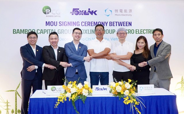 Bamboo Capital, Foxlink v&agrave; Micro Electricity sẽ ph&aacute;t triển c&aacute;c c&ocirc;ng nghệ v&agrave; giải ph&aacute;p dịch vụ dữ liệu năng lượng cho c&aacute;c dự &aacute;n năng lượng t&aacute;i tạo của Tập đo&agrave;n Bamboo Capital v&agrave; c&aacute;c kh&aacute;ch h&agrave;ng kh&aacute;c tại khu vực ASEAN &nbsp;