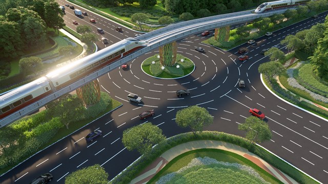 Tàu LRT tại Phú Quốc chạy ngầm, trên cao và mặt đất, kết nối từ Cảng Hàng không Quốc tế Phú Quốc đến Trung tâm Hội nghị và Triển lãm APEC. 