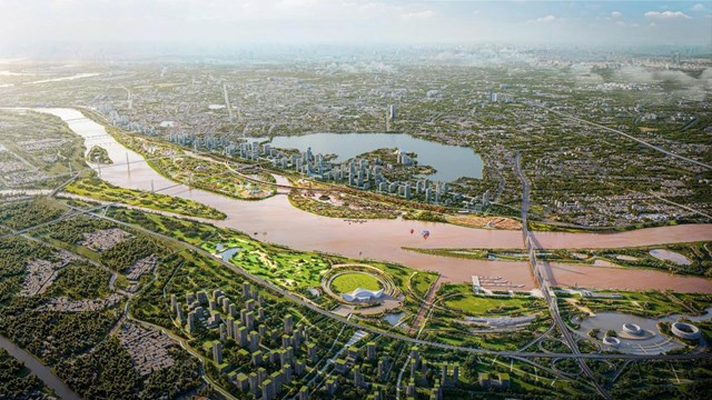 Phối cảnh dự &aacute;n Trục đại lộ cảnh quan s&ocirc;ng Hồng. &nbsp;