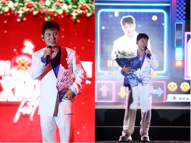 Ca sĩ Ho&agrave;ng Hải khuấy động kh&ocirc;ng kh&iacute; bằng những m&agrave;n tr&igrave;nh diễn trẻ trung, hiện đại, ph&ugrave; hợp với tinh thần lễ hội cuối năm v&agrave; thị hiếu kh&aacute;n giả địa phương.