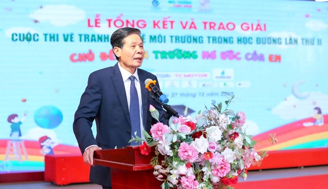 &Ocirc;ng Chu Phạm Ngọc Hiển - Chủ tịch Hội Nước v&agrave; M&ocirc;i trường Việt Nam ph&aacute;t biểu tại Lễ trao giải