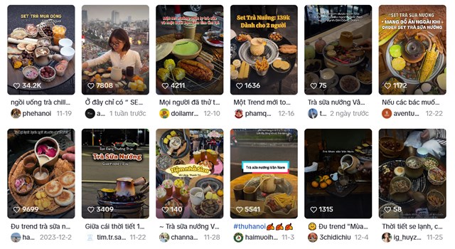 Set tr&agrave; sữa nướng với m&ocirc; h&igrave;nh mới nhận được sự quan t&acirc;m lớn tr&ecirc;n nền tảng mạng x&atilde; hội. Ảnh: Chụp m&agrave;n h&igrave;nh Tiktok