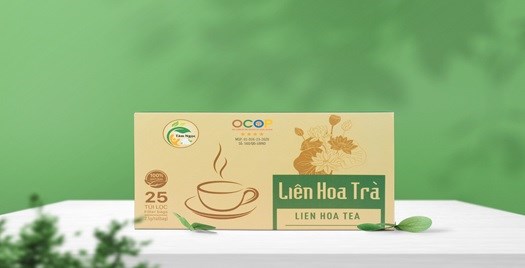 Sản phẩm Ocop 4 sao liên hoa trà của HTX Tâm Ngọc.