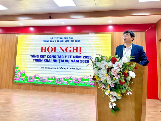 B&aacute;c sĩ Nguyễn Long An - Gi&aacute;m đốc Trung t&acirc;m Y tế khu vực L&acirc;m Thao, tỉnh Ph&uacute; Thọ.