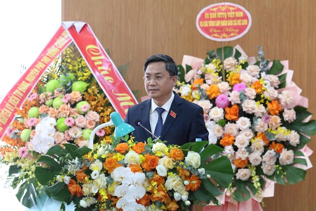 Đồng chí Hà Minh Hải, Trưởng ban Tổ chức Thành ủy phát biểu chỉ đạo tại Đại hội. 