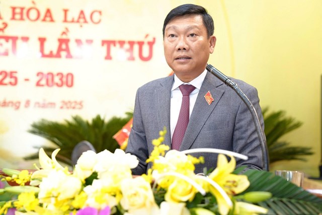 Đồng chí Đỗ Anh Tuấn, Trưởng ban Nội chính Thành ủy phát biểu chỉ đạo tại Đại hội.