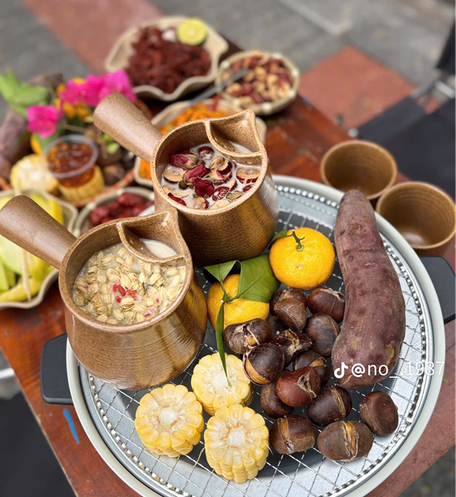 Người d&ugrave;ng khi thưởng thức m&ocirc; h&igrave;nh đặc biệt n&agrave;y c&oacute; thể vừa nướng khoai, vừa nướng hạt dẻ khi uống tr&agrave; sữa. Ảnh: No_1987 &nbsp;