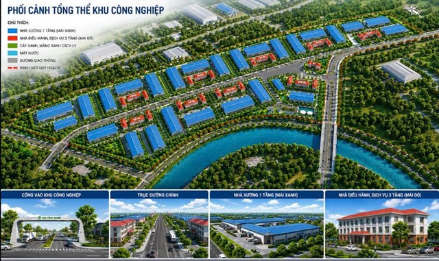 Phối cảnh quy hoạch Khu c&ocirc;ng nghiệp Ho&agrave;nh Sơn rộng 39,2 ha&nbsp; (Ảnh CTTĐT)