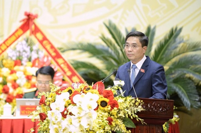 B&iacute; thư Tỉnh ủy Thanh H&oacute;a &ocirc;ng Nguyễn Do&atilde;n Anh ph&aacute;t biểu tại Đại hội