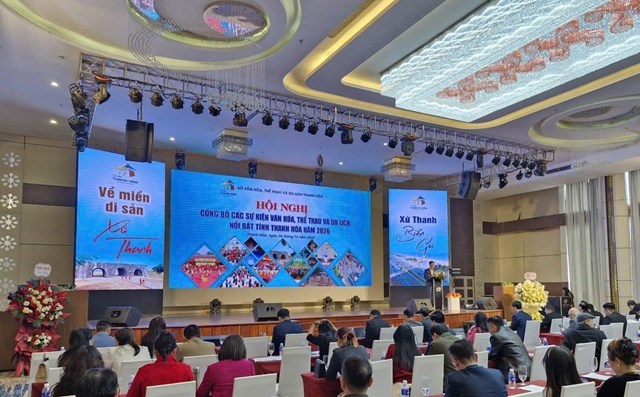 Hội nghị c&ocirc;ng bố c&aacute;c sự kiện văn h&oacute;a, thể thao v&agrave; du lịch nổi bật tỉnh Thanh H&oacute;a năm 2026