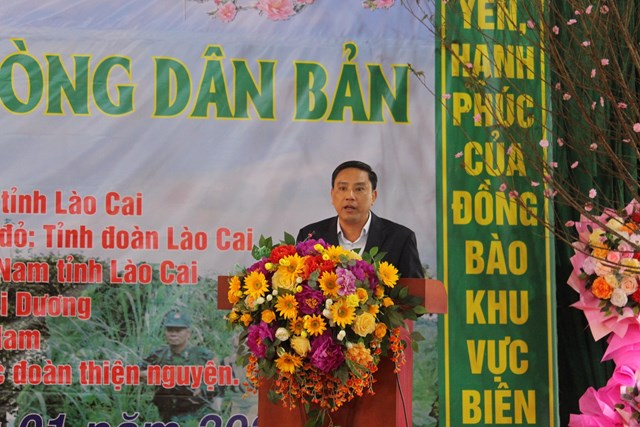 Đồng ch&iacute; Ho&agrave;ng Giang - Ph&oacute; B&iacute; thư Tỉnh uỷ L&agrave;o Cai ph&aacute;t biểu tại chương tr&igrave;nh