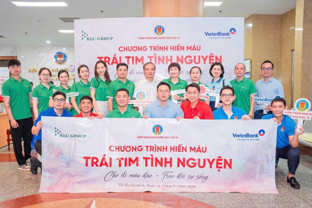 Kiểm to&aacute;n Nh&agrave; nước khu vực IV phối hợp KLC Group v&agrave; VietinBank triển khai Chương tr&igrave;nh Hiến m&aacute;u nh&acirc;n đạo 2026 &ldquo;Trao đi m&aacute;u đ&agrave;o &ndash; Trao đời sự sống&rdquo;, c&ugrave;ng chung tay lan tỏa gi&aacute; trị nh&acirc;n văn v&igrave; cộng đồng.