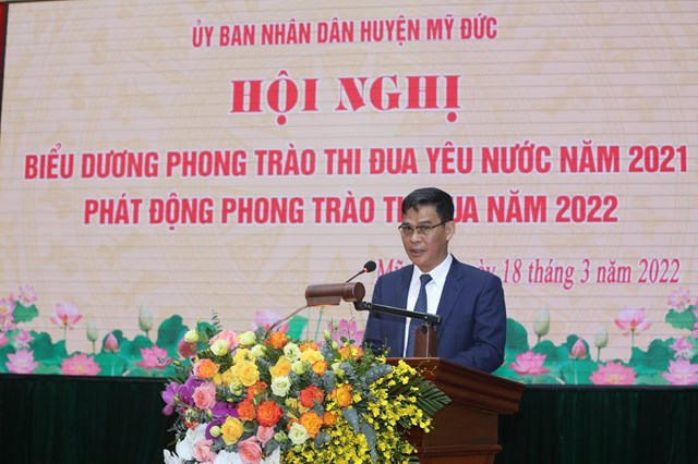 &Ocirc;ng Đặng Văn Triều - Chủ tịch UBND huyện Mỹ Đức ph&aacute;t động phong tr&agrave;o thi đua năm 2022