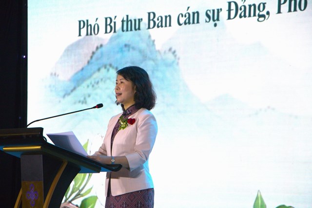 B&agrave; L&acirc;m L&acirc;m - Ph&oacute; B&iacute; thư Ban c&aacute;n sự Đảng, Ph&oacute; Gi&aacute;m đốc Sở Văn h&oacute;a v&agrave; Du lịch khu tự trị d&acirc;n tộc Choang (Quảng T&acirc;y, Trung Quốc) ph&aacute;t biểu khai mạc sự kiện