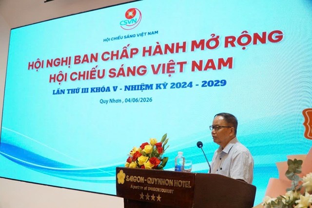 Chủ tịch Hội- PGS.TS Nguyễn Hồng Tiến b&aacute;o c&aacute;o hoạt động BCH Hội CSVN năm 2026