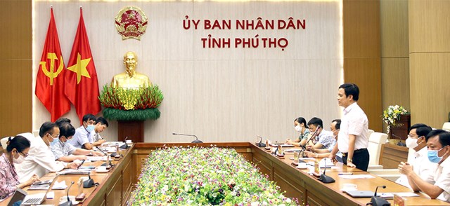 Đồng ch&iacute; Nguyễn Thanh Hải - Ủy vi&ecirc;n BTV Tỉnh ủy, Ph&oacute; Chủ tịch UBND tỉnh Ph&uacute; Thọ ph&aacute;t biểu tại buổi l&agrave;m việc