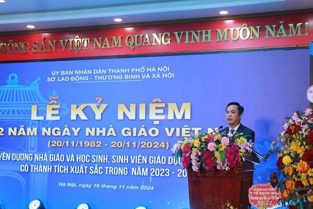 &Ocirc;ng&nbsp;Nguyễn Hồng D&acirc;n -&nbsp;Ph&oacute; Gi&aacute;m đốc Sở Lao động - Thương binh v&agrave; X&atilde; hội H&agrave; Nội ph&aacute;t biểu