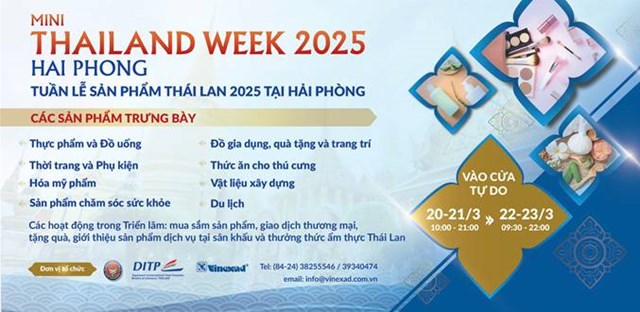 Nhiều hoạt động hấp dẫn tại Tuần lễ Sản phẩm Thái Lan tại Hải Phòng 2025