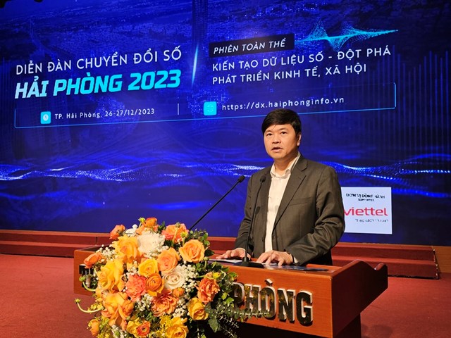 Ông Hoàng Minh Cường, Phó chủ tịch UBND TP. Hải Phòng phát biểu khai mạc