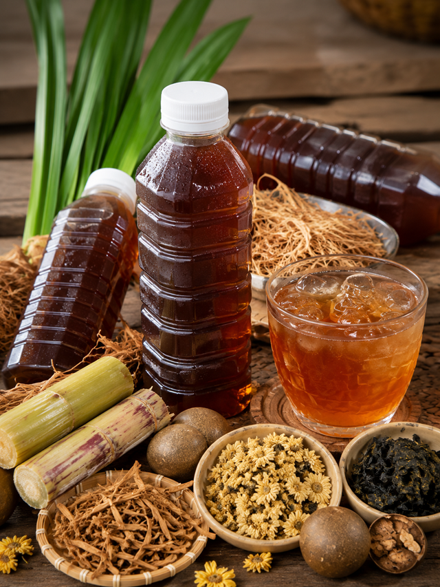 Nước s&acirc;m thức uống m&aacute;t ngọt được nấu từ c&aacute;c nguy&ecirc;n liệu quen thuộc