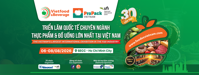 Triển l&atilde;m Quốc tế Vietfood &amp; Beverage &ndash; ProPack Vietnam 2026 diễn ra từ ng&agrave;y 6 &ndash; 8/8/2026 tại TP. Hồ Ch&iacute; Minh