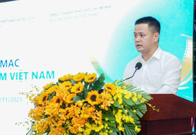 &Ocirc;ng Đặng Trần Cường, Cục trưởng Cục Điện ảnh ki&ecirc;m Trưởng Ban Tổ chức Li&ecirc;n hoan phim&nbsp;ph&aacute;t biểu tại họp b&aacute;o