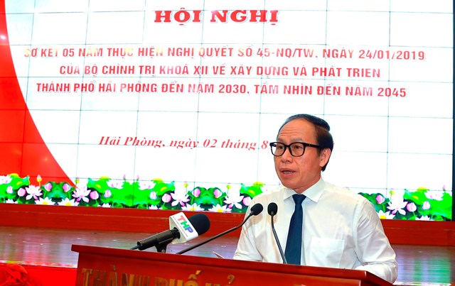 Bí thư Thành ủy Hải Phòng phát biểu