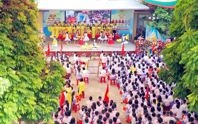 Hải Ph&#242;ng: Trường Tiểu học Đinh Ti&#234;n Ho&#224;ng tổ chức Lễ khai giảng năm học mới 2022 – 2023 - Ảnh 1