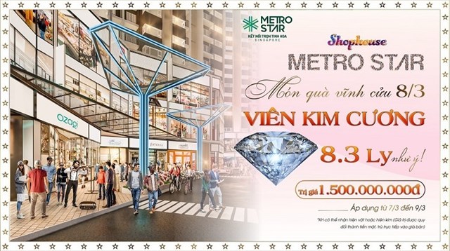 Metro Star tặng vi&#234;n kim cương  8.3 ly 1,5 tỷ cho ph&#225;i đẹp mua Shophouse  - Ảnh 1