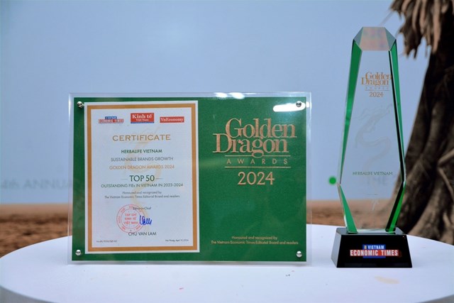 Herbalife Việt Nam nhận giải thưởng Rồng V&agrave;ng 2024 cho doanh nghiệp FDI ti&ecirc;u biểu &nbsp;