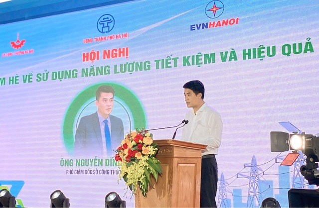 &Ocirc;ng Nguyễn Đ&igrave;nh Thắng - Ph&oacute; Gi&aacute;m đốc Sở C&ocirc;ng Thương H&agrave; Nội ph&aacute;t biểu khai mạc hội nghị