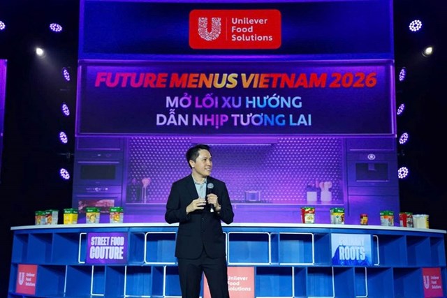 &Ocirc;ng Nguyễn Xu&acirc;n Huy - Gi&aacute;m đốc điều h&agrave;nh Unilever Food Solutions Việt Nam ph&aacute;t biểu tại sự kiện. &nbsp;