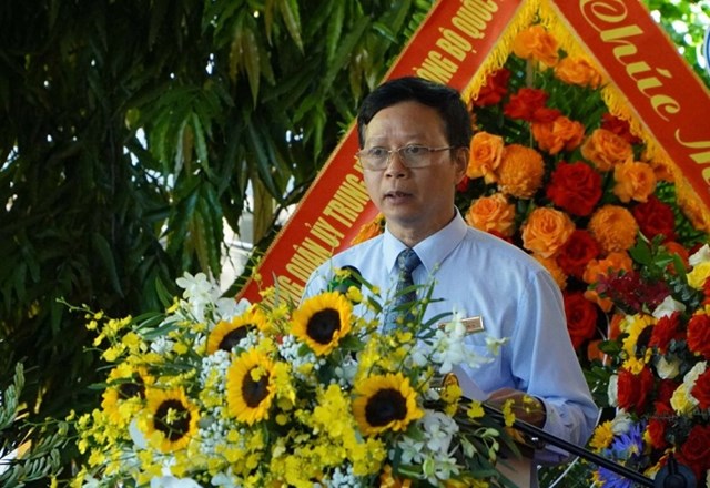 Đại t&aacute; Phạm Văn Phi - Gi&aacute;m đốc Bảo t&agrave;ng Đại tướng Nguyễn Ch&iacute; Thanh ph&aacute;t biểu tại sự kiện &nbsp;