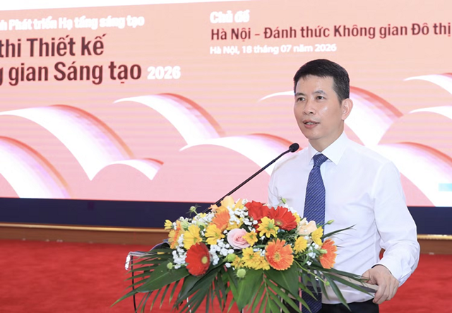&Ocirc;ng Phạm Tuấn Long, Gi&aacute;m đốc Sở Văn h&oacute;a v&agrave; Thể thao H&agrave; Nội ph&aacute;t biểu tại sự kiện&nbsp;