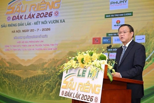 Ph&oacute; Chủ tịch UBND tỉnh Đắk Lắk Đ&agrave;o Mỹ - Trưởng Ban Tổ chức Lễ hội ph&aacute;t biểu tại họp b&aacute;o &nbsp;