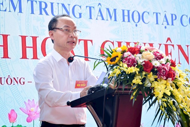Ph&oacute; Gi&aacute;m đốc Sở Gi&aacute;o dục v&agrave; Đ&agrave;o tạo H&agrave; Nội Nguyễn Quang Tuấn ph&aacute;t biểu tại sự kiện
