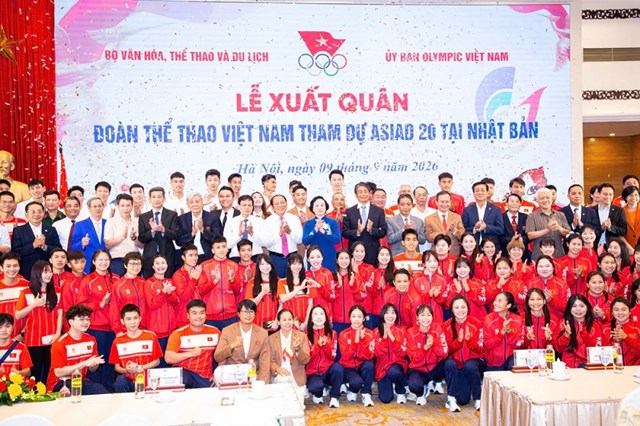 Lễ xuất qu&acirc;n Đo&agrave;n Thể thao Việt Nam tham dự Đại hội Thể thao ch&acirc;u &Aacute; lần thứ 20 (ASIAD 20)