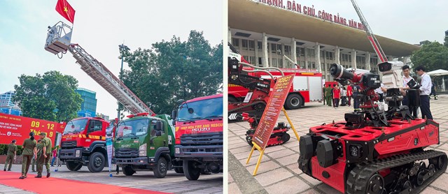 Triển l&atilde;m giới thiệu nhiều phương tiện chữa ch&aacute;y, cứu hộ, cứu nạn hiện đại.