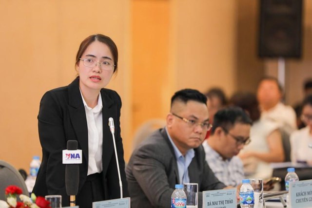 Luật sư Mai Thị Thảo, Ph&oacute; Gi&aacute;m đốc TAT Law Firm cho &yacute; kiến tại diễn đ&agrave;n &nbsp;