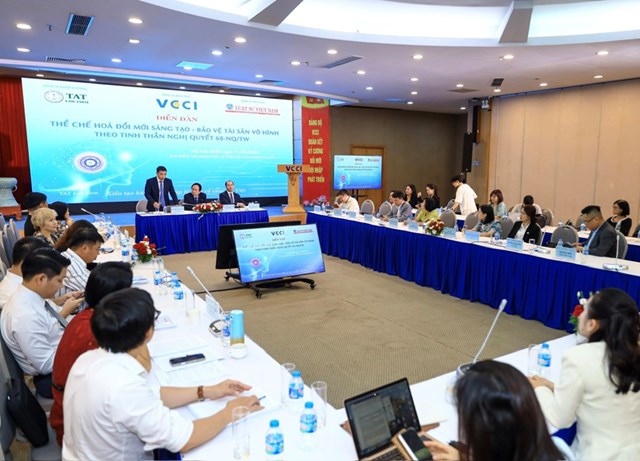 Diễn đ&agrave;n &ldquo;Thể chế ho&aacute; đổi mới s&aacute;ng tạo - Bảo vệ t&agrave;i sản v&ocirc; h&igrave;nh theo tinh thần Nghị quyết 68-NQ/TW&rdquo; &nbsp;