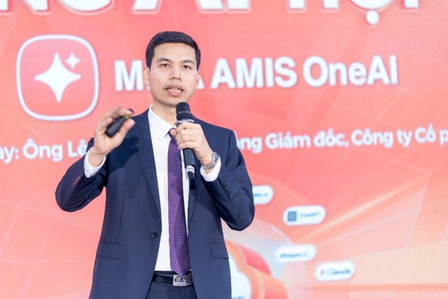 &Ocirc;ng L&ecirc; Hồng Quang - Tổng Gi&aacute;m đốc MISA ph&aacute;t biểu tại Lễ c&ocirc;ng bố &amp; ra mắt &nbsp;