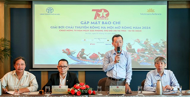 Ph&oacute; Gi&aacute;m đốc Sở VH&amp;TT H&agrave; Nội - &ocirc;ng Phạm Xu&acirc;n T&agrave;i th&ocirc;ng tin về Giải Bơi chải thuyền rồng H&agrave; Nội mở rộng 2024 &nbsp;